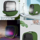 Hordozható mini léghűtő ventilátor (USB - zöld)