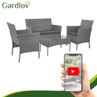 Kép 1/12 - Rattan kerti bútor szett - sötétszürke