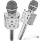 Kép 1/3 - Vezeték nélküli karaoke mikrofon Bluetooth hangszóróval (ezüst)