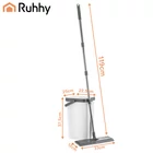 Kép 4/36 - Kétkamrás felmosó szett 11 L vödörrel és mopfejekkel