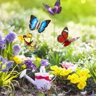 Kép 1/4 - Leszúrható dekor pillangó (színes, 29 cm, műanyag)