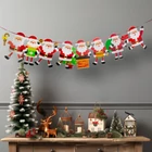 Kép 1/3 - Karácsonyi papír girland - 8 db Mikulás - 3,5 m