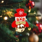 Kép 1/2 - Karácsonyfadísz - Hóember csengettyűvel - 11 x 10 cm