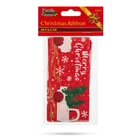 Kép 3/3 - Karácsonyi szalag - piros - 60 x 6,3 cm