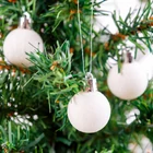 Kép 1/2 - Karácsonyfadísz szett - glitteres fehér - 17 db / szett