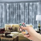 Kép 1/5 - Fényfüggöny - 300 db hidegfehér microLED-del - 3 x 3 m - 230V - távirányítós