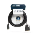 Kép 2/2 - DVI-D / HDMI kábel, 5 m, aranyozott csatlakozóval