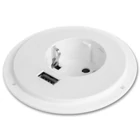 Kép 2/5 - Rejtett - beépíthető konnektor + USB - fehér