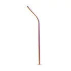 Kép 2/3 - Rozsdamentes acél szívószál szett - titán szivárványos - 215 x 6 mm - 5 részes