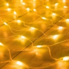 Kép 2/5 - LED-es fényháló - 100 db melegfehér LED-del - 1,5 x 1,5 m - 230V - távirányítós