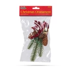 Kép 3/3 - Karácsonyi ajtódekoráció - műfenyő, tobozzal, arany csengettyűvel - 16 x 15 cm