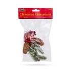 Kép 3/3 - Karácsonyi ajtódekoráció - műfenyő, tobozzal, piros gömbbel - 16 x 15 cm