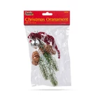 Kép 3/3 - Karácsonyi ajtódekoráció - műfenyő, tobozzal, ezüst gömbbel - 16 x 15 cm