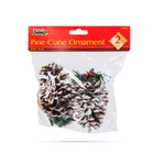 Kép 3/3 - Karácsonyi dekoráció - toboz - 12 cm - 2 db / csomag