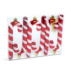 Kép 3/3 - Karácsonyfadísz szett - piros / fehér cukorbot - 13 cm - 6 db / szett