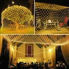 Kép 3/5 - LED-es fényháló - 100 db melegfehér LED-del - 1,5 x 1,5 m - 230V - távirányítós