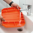 Kép 5/6 - Gumi szerszámos tálca tárolórekeszekkel - vonalzóval - 26 x 23,5 x 2,5 cm