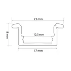 Kép 5/5 - LED alumínium profil sín, 2000 x 23(17) x 8 mm