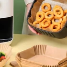 Kép 7/8 - Air fryer sütőpapír - olaj nélküli sütőhöz - négyzet - 20 cm - 50 db / csomag