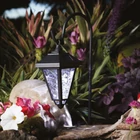 Kép 1/3 - LED-es szolár lámpa - kandeláber - 80 cm - fekete - hidegfehér