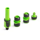 Kép 1/2 - Öntöző sugárcső szett - fokozatmentesen állítható szórás - gumírozott - 13,5 x 3,7 x 3,7 cm