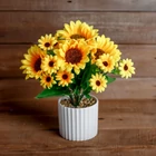 Kép 1/2 - Műnövény dekoráció - napraforgó - 20 x 8 cm