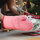 Kép 1/3 - Edényfogó kesztyű szilikon borítással - 29,5 x 18,5 cm - piros