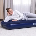 Kép 1/6 - Felfújható matrac - egyszemélyes, velúr - kék - 185 x 76 x 22 cm