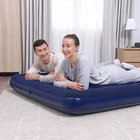 Kép 1/7 - Felfújható matrac - kétszemélyes, velúr - kék - 203 x 152 x 22 cm