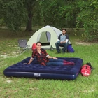 Kép 1/6 - Felfújható matrac - kétszemélyes, velúr - kék - 203 x 183 x 22 cm