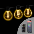 Kép 1/7 - Smart fényfüzér - 100-240V - 25 db melegfehér LED - 15 m - bluetooth