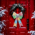 Kép 1/2 - LED-es masni dekoráció - fényes - ezüst - 11 színes LED - 40 x 30 cm