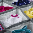 Kép 1/4 - Szövet tárolódoboz - 32 x 32 x 12 cm - 8 zseb - szürke