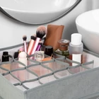 Kép 1/4 - Szövet tárolódoboz - 32 x 32 x 10 cm - 24 zseb - szürke