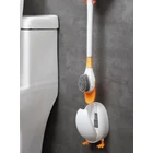 Kép 1/3 - Kacsa alakú WC kefe tartóval - narancssárga / fehér