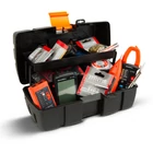 Kép 2/3 - Kinyitható tálcás szerszámostáska - dupla tálcás - műanyag - 31 x 18 x 14 cm