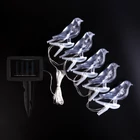 Kép 2/3 - Szolár fényfüzér - madárka, csipeszes - 80 cm - 5 színes, RGB LED