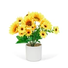 Kép 2/2 - Műnövény dekoráció - napraforgó - 20 x 8 cm