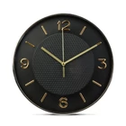 Kép 2/3 - Falióra - 25 cm - műanyag, üveg - 1 x AA - fekete