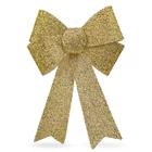 Kép 2/2 - LED-es masni dekoráció - fényes - arany - 11 színes LED - 40 x 30 cm