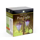 Kép 3/3 - LED-es szolár lámpa - kandeláber - 137 cm - fekete - hidegfehér