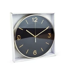 Kép 3/3 - Falióra - 25 cm - műanyag, üveg - 1 x AA - fekete