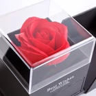 Kép 3/6 - Örökrózsa nyitható díszdobozban nyaklánccal - 10,2 x 9,8 x 11 cm - fekete