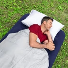 Kép 4/6 - Felfújható matrac - egyszemélyes, velúr - kék - 188 x 99 x 22 cm