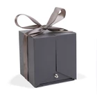 Kép 4/6 - Örökrózsa nyitható díszdobozban nyaklánccal - 10,2 x 9,8 x 11 cm - fekete