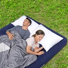 Kép 5/7 - Felfújható matrac - kétszemélyes, velúr - kék - 203 x 152 x 22 cm