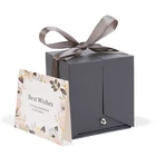 Kép 5/6 - Örökrózsa nyitható díszdobozban nyaklánccal - 10,2 x 9,8 x 11 cm - fekete