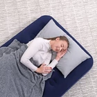 Kép 6/6 - Felfújható matrac - egyszemélyes, velúr - kék - 188 x 99 x 22 cm