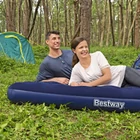 Kép 6/7 - Felfújható matrac - kétszemélyes, velúr - kék - 203 x 152 x 22 cm