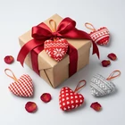 Kép 1/5 - Mini textil dekoráció párna (szív, akasztóval, 12 x 5 x 11 cm, 1 darab)